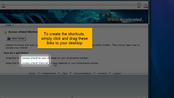 cPanel add shortcuts