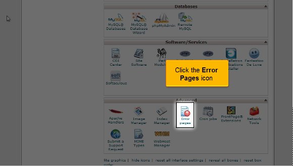 Create Custom Error Pages in cPanel