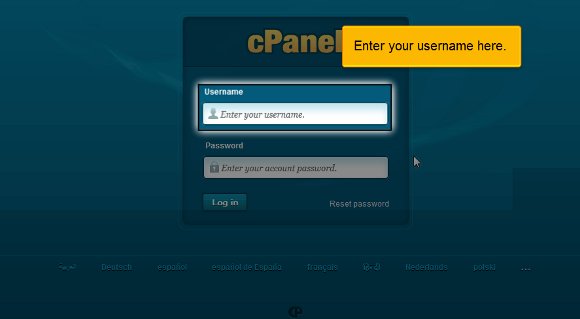 username cPanel Login