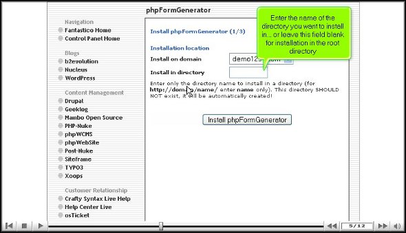 phpFormGenerator 02 phpFormGenerator